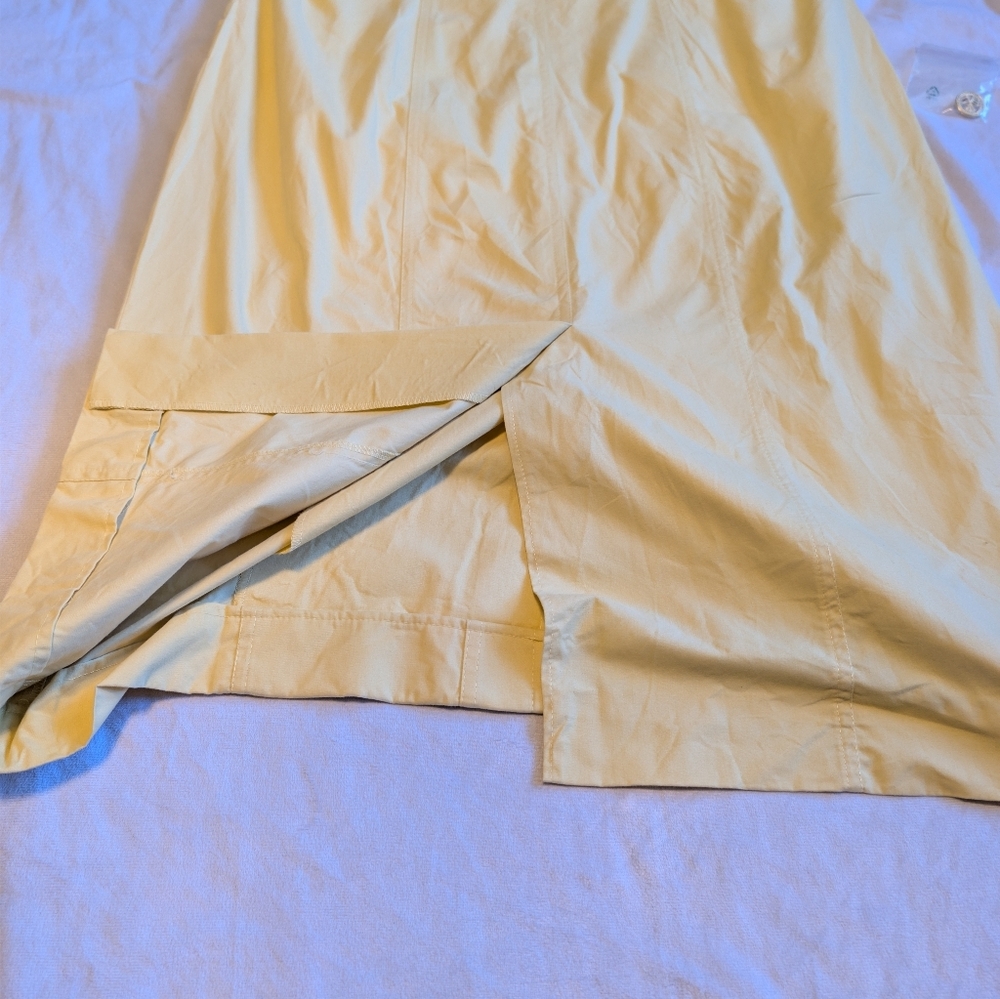 Vintage Givenchy En Plus Butter Yellow Safari Utility Midi Shirt Dress 12W - Picture 3 of 13